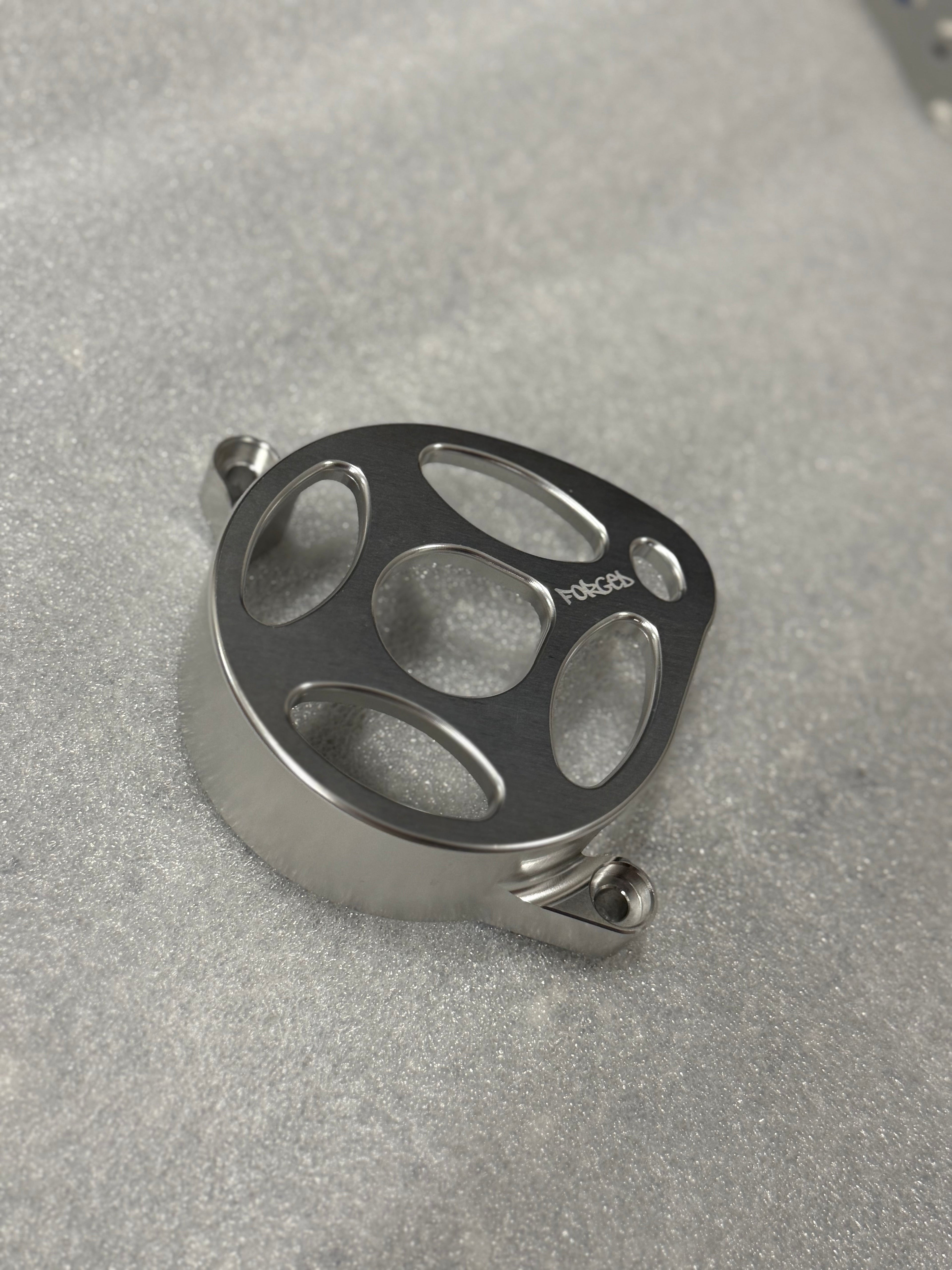 Surron Ultra Bee Metal Motor Cover | CNC Upgrade Replacement (Black & Chrome)