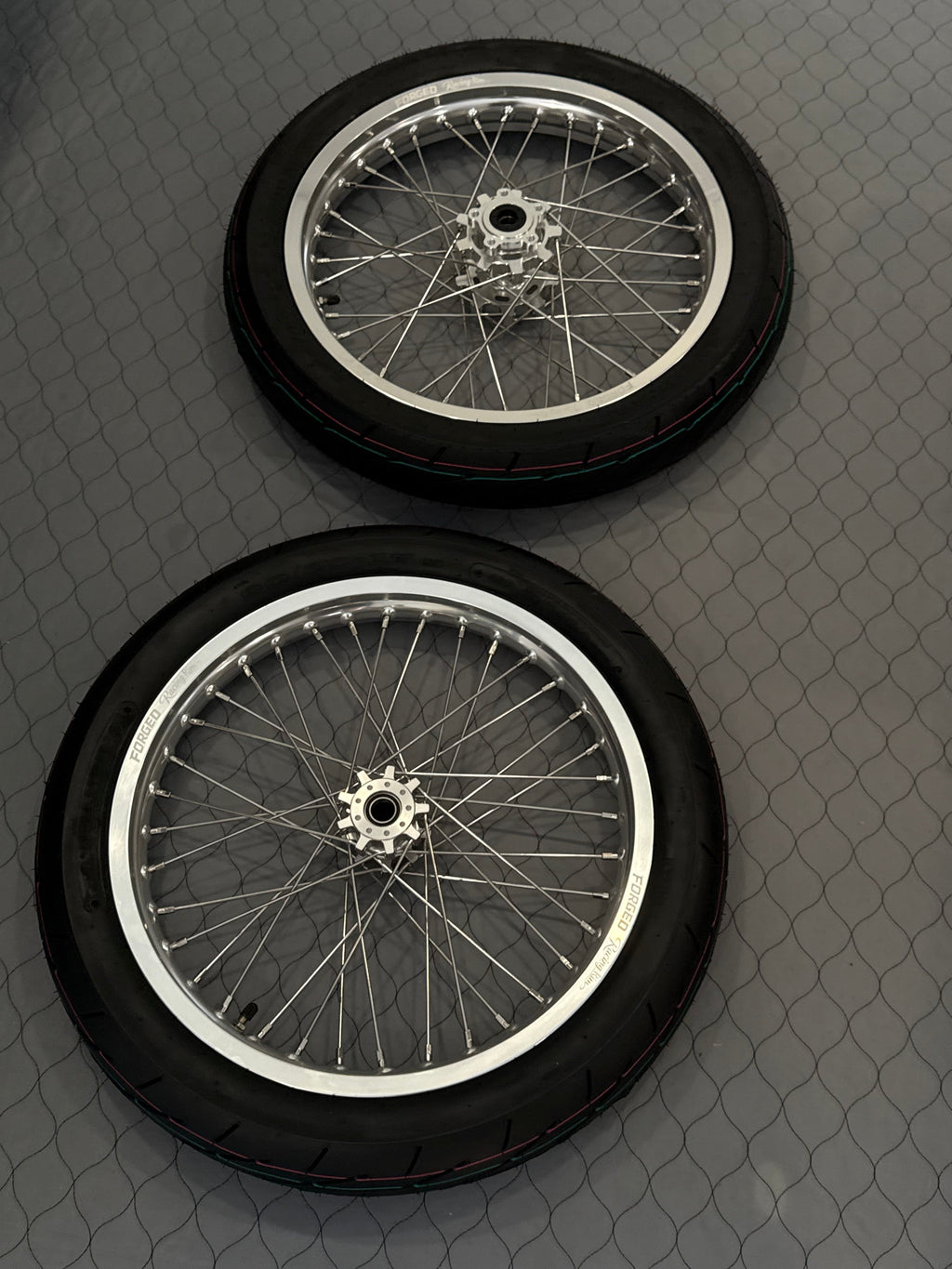 Talaria XXX / MX4, MX3, Sting - Supermoto Wheelset (Thick/Wide) - Chrome Silver