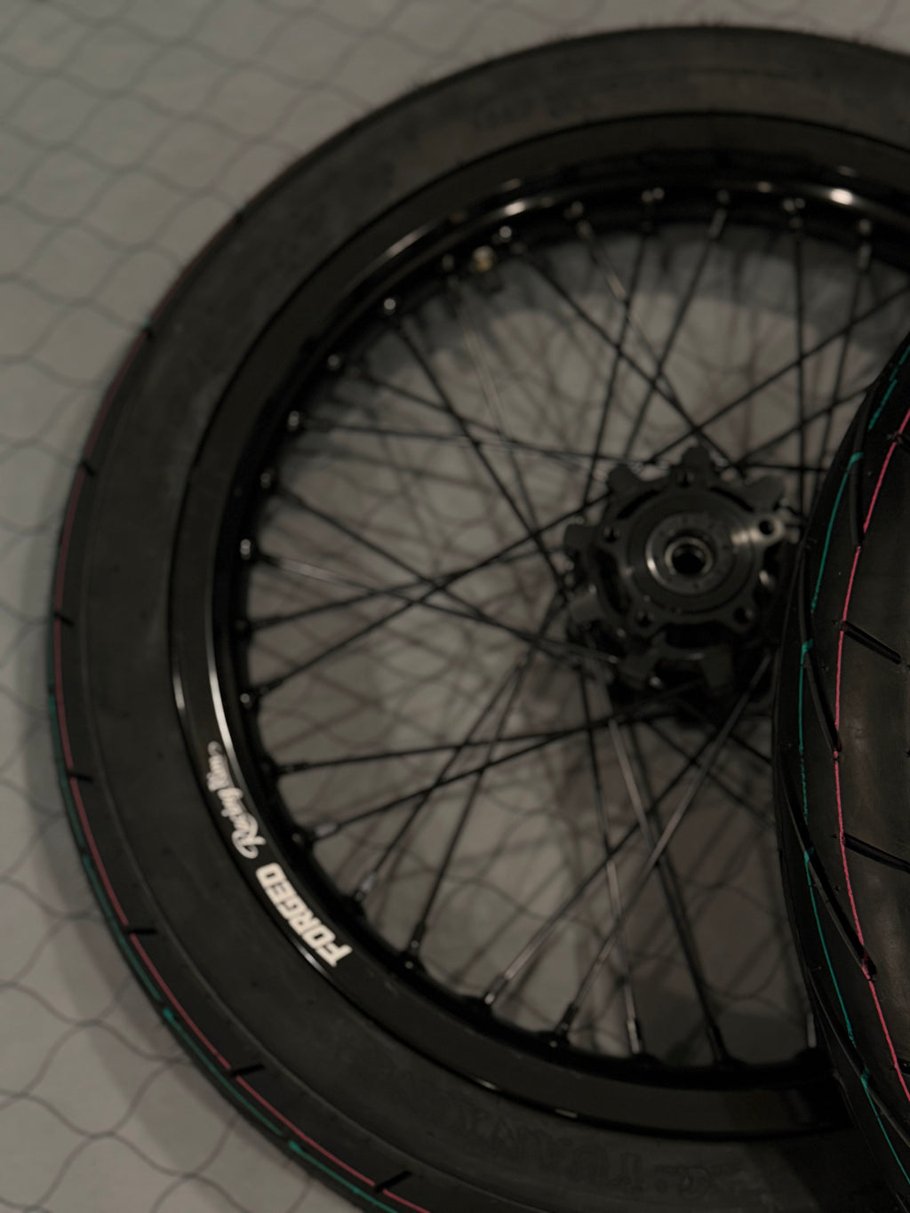 Surron Light Bee X / E-Ride Pro Supermoto Wheelset (Thick/Wide) - Chrome Silver / Gloss Black