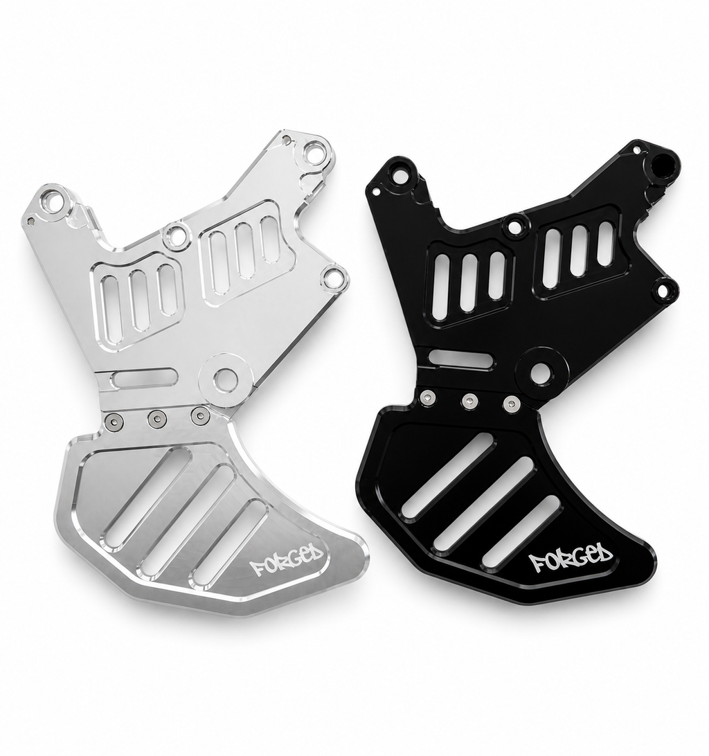Upgraded Dual Caliper Mount + Rotor Guard for Sur Ron, Talaria & Segway | Heavy Duty Metal